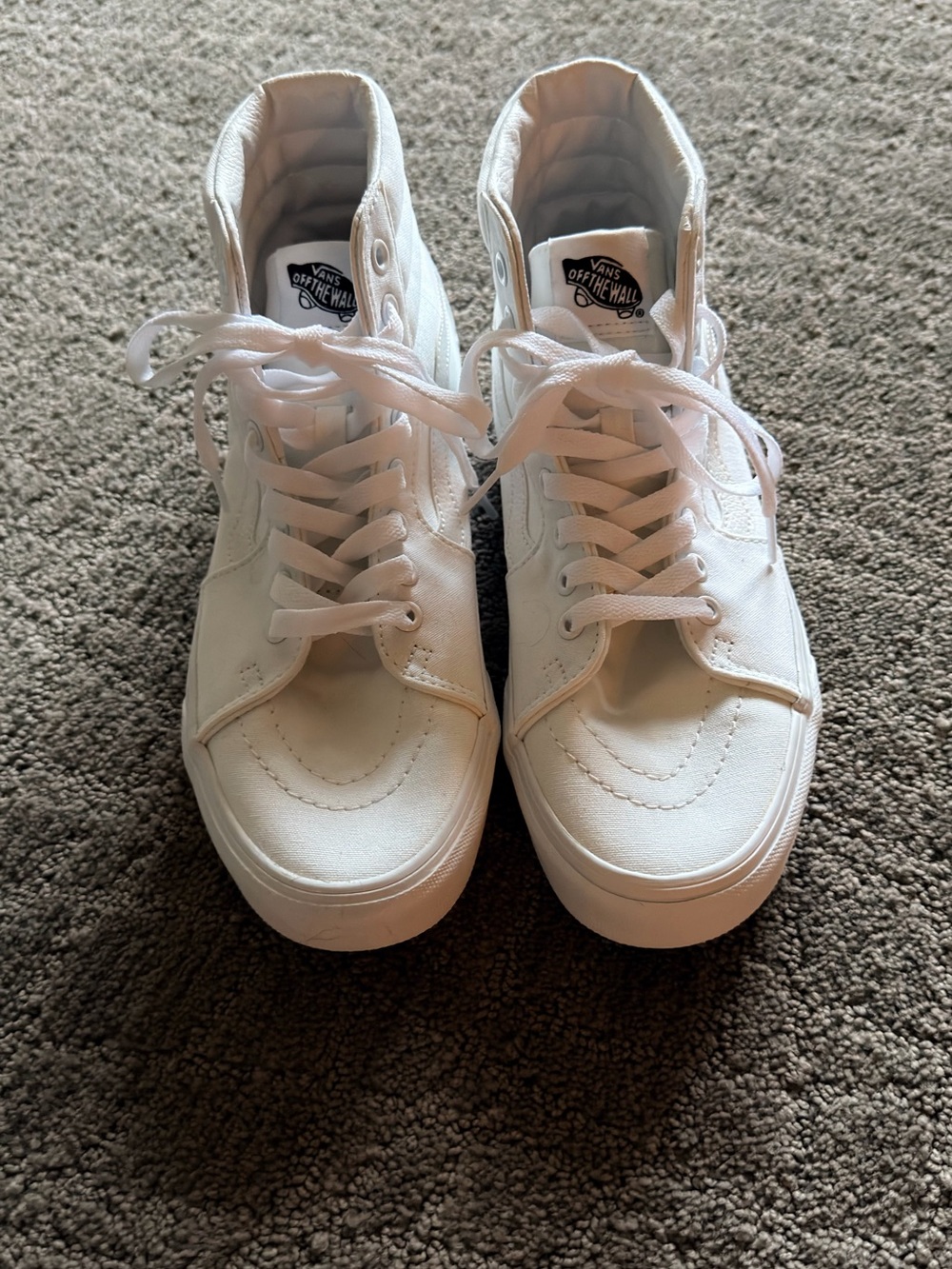 Vans White High-Top Canvas Sneakers